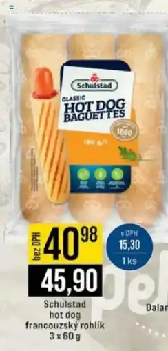 Jip Schulstad hot dog francouzský rohlík nabídka