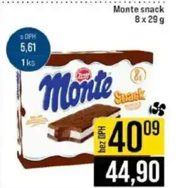Jip Monte snack nabídka