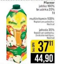 Jip Pfanner jablko 100% brusinka 20% nabídka