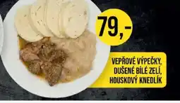Jip Vepřové výpečky, dušené bílé zelí, houskový knedlík nabídka