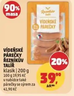 Penny Market Vídeňské párečky Řezníkův Talíř nabídka