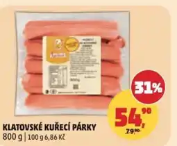 Penny Market Klatovské kuřecí párky nabídka
