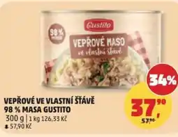 Penny Market Vepřové ve vlastní šťávě 98% masa Gustito nabídka