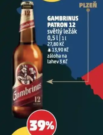 Penny Market Gambrinus patron 12 světlý ležák nabídka