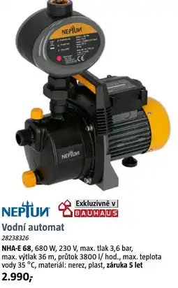 Bauhaus Vodní automat nabídka