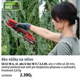 Bauhaus Aku nůžky na větve nabídka