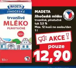 Kaufland MADETA Jihočeské mléko nabídka