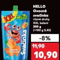 Kaufland HELLO Ovocná svačinka nabídka