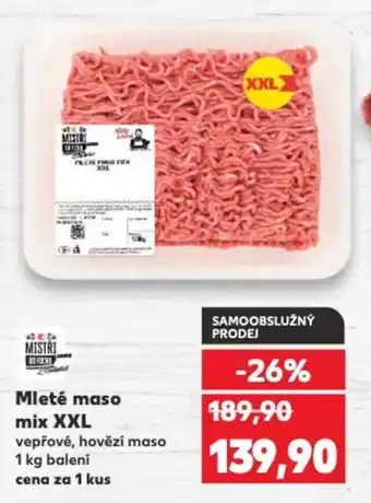 Kaufland Mleté maso mix XXL nabídka