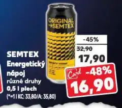 Kaufland Semtex energy drink nabídka