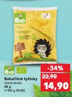 Kaufland Bio kukuřičné tyčinky nabídka