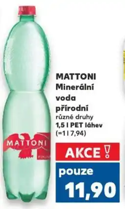 Kaufland MATTONI Minerální voda přírodní nabídka