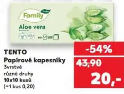 Kaufland TENTO Papírové kapesníky nabídka