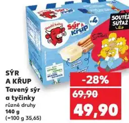 Kaufland SÝR A KŘUP Tavený sýr a tyčinky nabídka