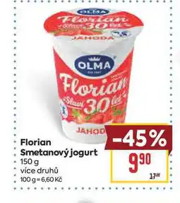 Billa Florian Smetanový jogurt nabídka