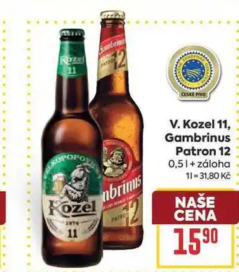 Billa V. Kozel 11, Gambrinus Patron 12 nabídka