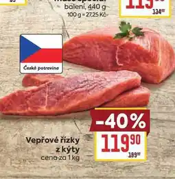 Billa Vepřové řízky z kýty cena za nabídka