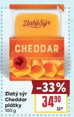 Billa Zlatý sýr Cheddar plátky nabídka