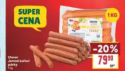 Billa Clever Jemné kuřecí párky nabídka