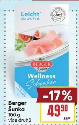 Billa Berger Šunka nabídka
