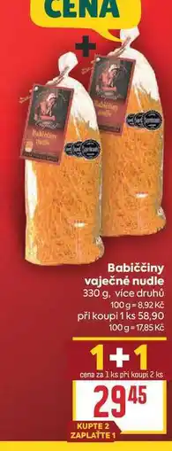 Billa Babiččiny vaječné nudle nabídka