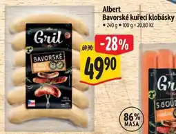 Albert Albert Bavorské kuřecí klobásky nabídka