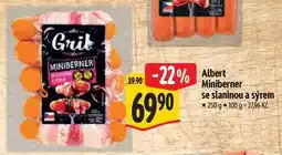 Albert Albert Miniberner se slaninou a sýrem nabídka