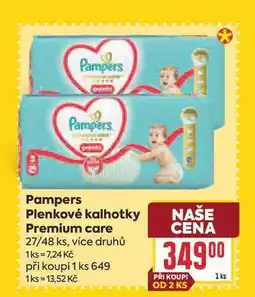Billa Pampers Plenkové kalhotky Premium care 27/48 ks nabídka