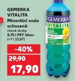 Kaufland GEMERKA VITALITA Minerální voda ochucená nabídka