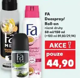 Kaufland FA Deospray/ Roll-on nabídka