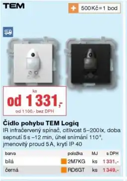 DEK Čidlo pohybu TEM Logiq nabídka