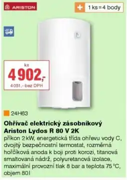 DEK Ohřívač elektrický zásobníkový Ariston Lydos R 80 V 2K nabídka