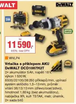 DEK Vrtačka s příklepem AKU DeWALT DCD1007H2T nabídka