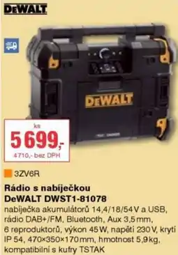 DEK Rádio s nabíječkou DeWALT DWST1-81078 nabídka