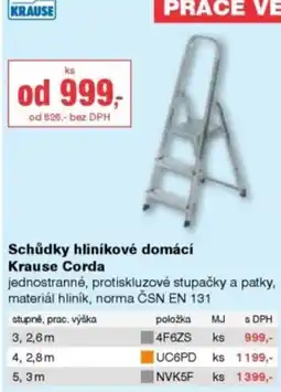 DEK Schůdky hliníkové domácí Krause Corda nabídka