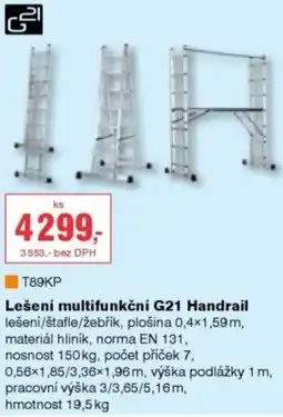 DEK Lešení multifunkční G21 Handrail nabídka