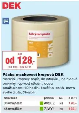 DEK Páska maskovací krepová DEK nabídka