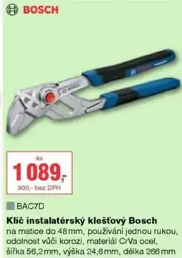 DEK Klíč instalatérský klešťový Bosch nabídka
