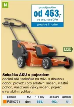 DEK Sekačka AKU s pojezdem nabídka