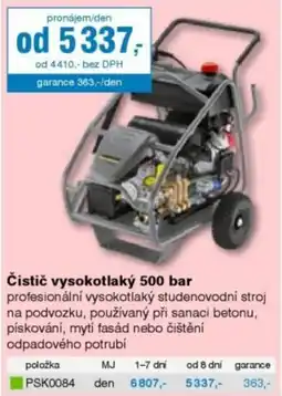 DEK Čistič vysokotlaký 500 bar nabídka