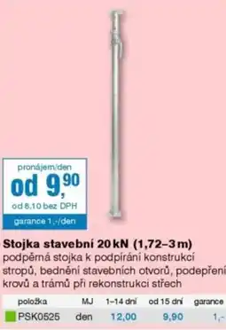 DEK Stojka stavební 20 kN (1,72-3m) nabídka