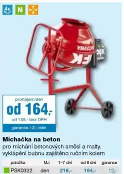 DEK Míchačka na beton nabídka