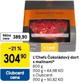 Tesco L'Chefs čokoládový dort s malinami nabídka