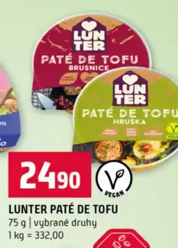 Terno Lunter paté de tofu nabídka