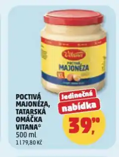 Penny Market Vitana poctivá tatarská omáčka nabídka
