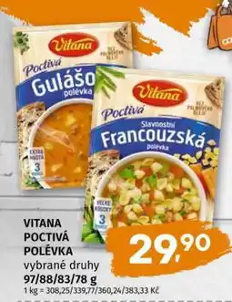 Terno Vitana Poctivá polévka nabídka