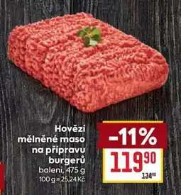 Billa Hovězí mleté maso na přípravu burgerů nabídka