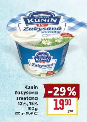 Billa Kunín Zakysaná smetana nabídka