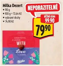 Albert Milka dezert nabídka