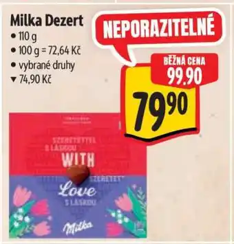 Albert Milka dezert nabídka